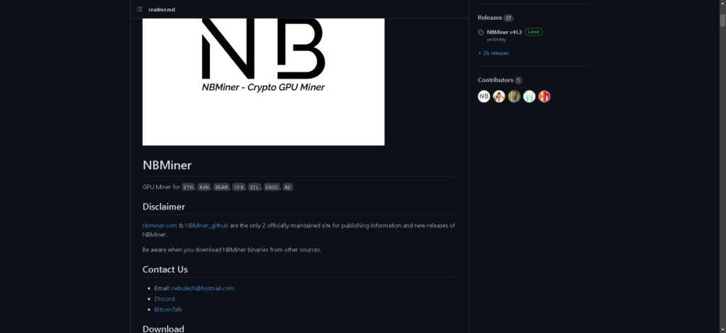 Download the latest version of NBminer from their Github