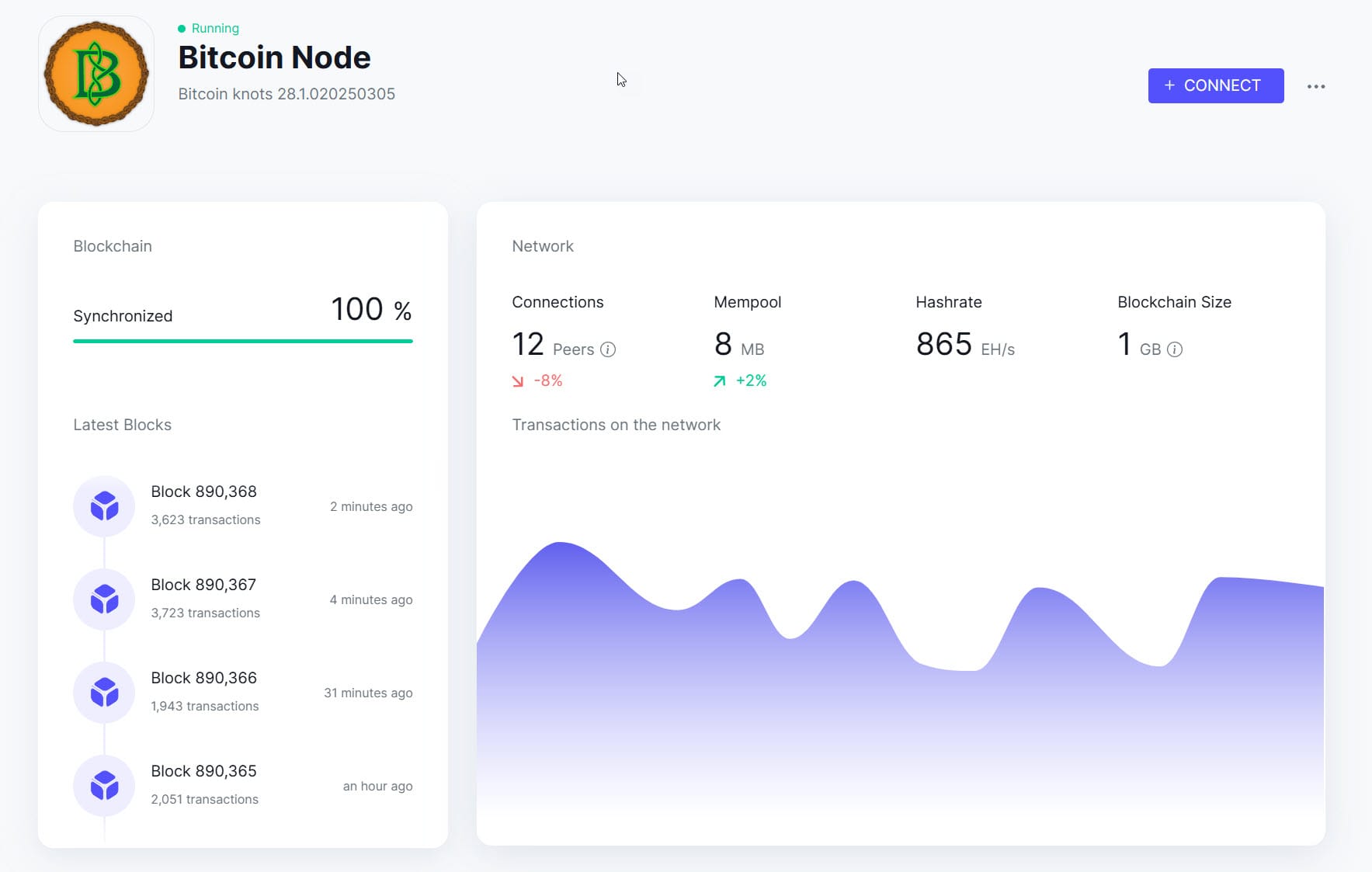 Bitcoin Knots - fully synced in 2 days